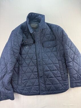Marc New York Andrew Marc Quilted Jacket Men’s Large Navy Snap Front Lightweight